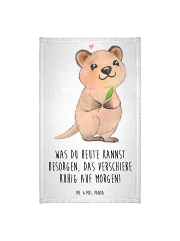 Mr. & Mrs. Panda Handtuch Quokka Happy mit Spruch in Weiß