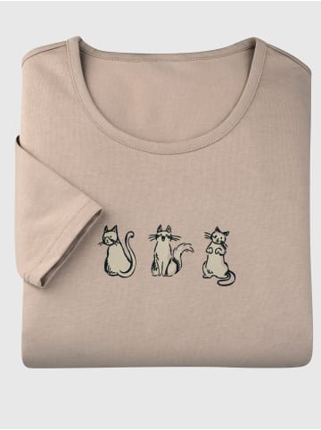 Sieh an! Rundhals-Shirt in sesam-sand