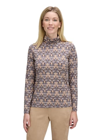 Betty Barclay Rollkragenshirt mit Stehkragen in Grau/Beige