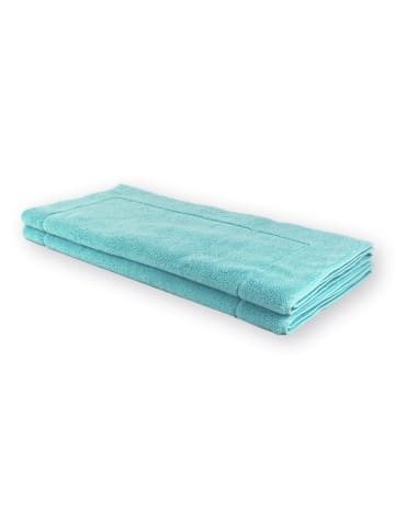 Framsohn 2er Set: Zwirnfrottier Badematte "Easy" in Petrol (L) 70 x (B) 50 cm