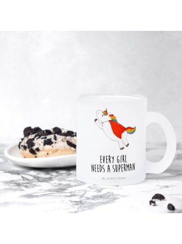 Mr. & Mrs. Panda Kaffeebecher Einhorn Super mit Spruch in Transparent