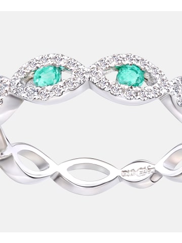 Diamant L'éternel Eternity-Ring aus 375 Weißgold mit Diamant mit Smaragd