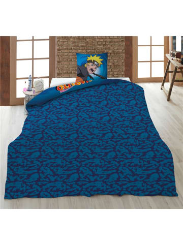 Naruto Naruto Bettwäsche Flanell 140x200 cm + Kissenbezug 65x65 cm Anime in Blau