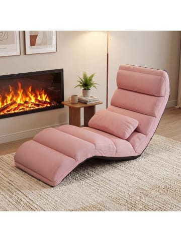 COSTWAY Relaxliege klappbar in Rosa