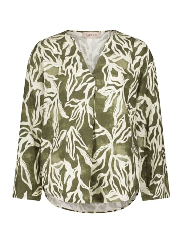 CARTOON Leinenbluse mit V-Ausschnitt in Cream/Green