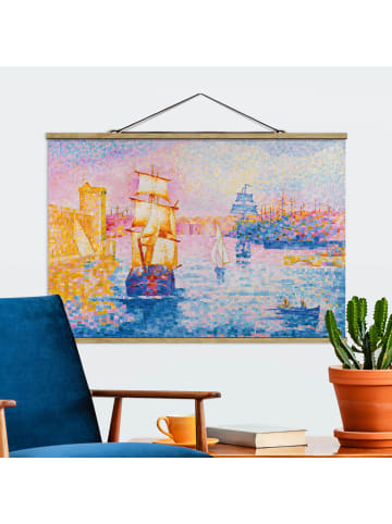 WALLART Stoffbild - Henri E. Cross - Port de Marseille in Blau