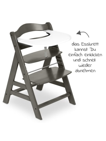 Hauck Hochstuhl Alpha Plus Charcoal im Sparset inkl. in grau,weiss
