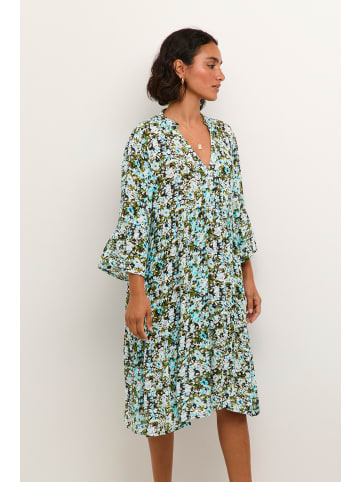 Kaffe Kleid KAhera A-shape in Blue/Green Abstract Flower