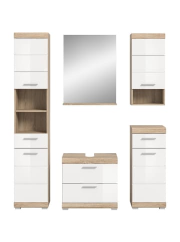 ebuy24 Badmöbelset Lambada Weiß 164 x 34 cm