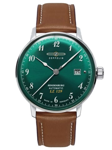 Zeppelin Herrenuhr Automatik Hindenburg LZ129 Braun/Grün