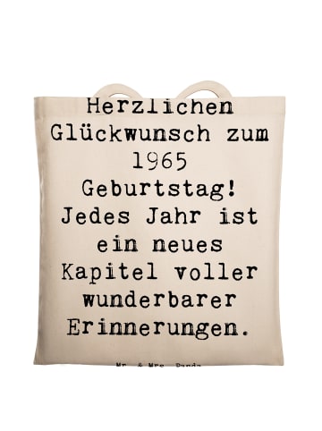 Mr. & Mrs. Panda Tasche Spruch 1965 Geburtstag mit Spruch in Creme