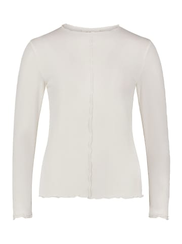 Langarm-Shirt mit Kragen in White Swan