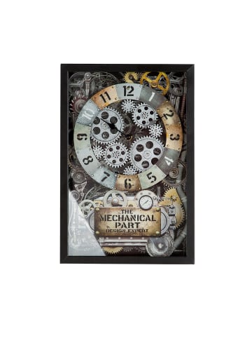 GILDE Wanduhr "Steampunk" in Schwarz/ Silber/ Champagner - H. 40,5 cm - B. 27,5 cm