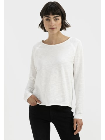 Camel Active Langarmshirt aus reiner Baumwolle in Weiß