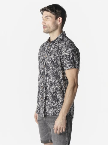 KOROSHI Herren kurzarmhemd viskose in Schwarz