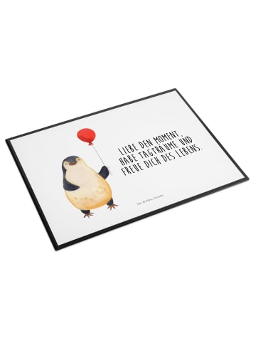 Mr. & Mrs. Panda Schreibtisch Matte Pinguin Luftballon mit Spruch in Weiß
