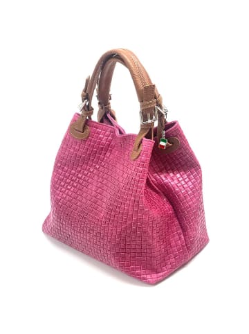 Florence Florence Handtasche, Umhängetasche Leder pink, braun ca. 31cm