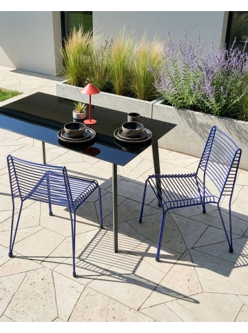 Beliani 2er-Set Gartenstuhl CHIEVE in Blau