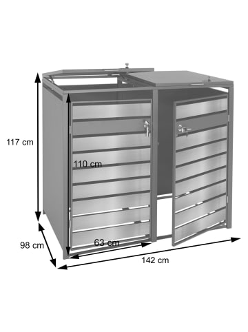 MCW 2er/4er-Mülltonnenverkleidung J81 erweiterbar, Kirsche-Holzoptik dunkelbraun