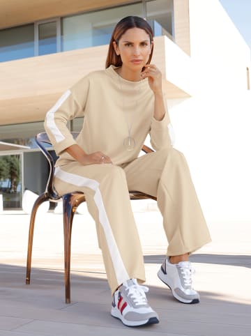 WITT WEIDEN Stehkragenshirt in sand-weiß