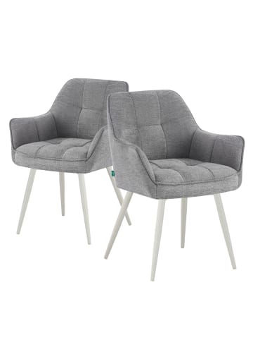 DUBI Möbel 2er-Set: Drehstuhl THOMAS-JILL in Grau - (B)61 x (H)82 x  (T)62 cm