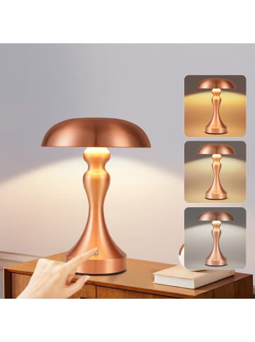 ZMH Tischleuchte LED in rötliches Bronze 1800 mAh Touch Dimmbar