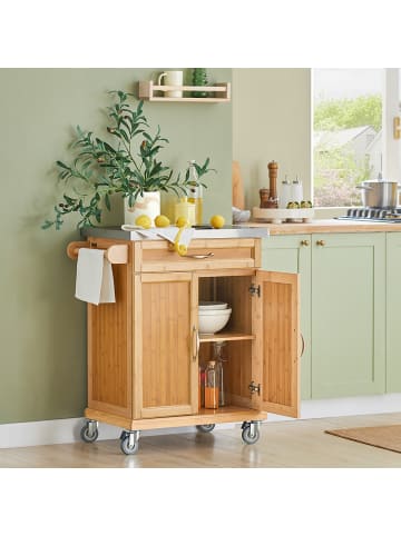 SoBuy Küchenwagen in Natur - (B)66 x (H)90 x (T)46cm