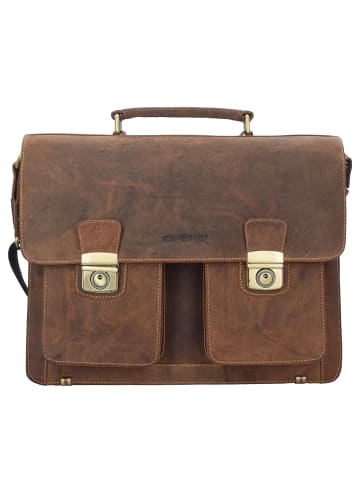 Greenburry Vintage Aktentasche Leder 40 cm brown