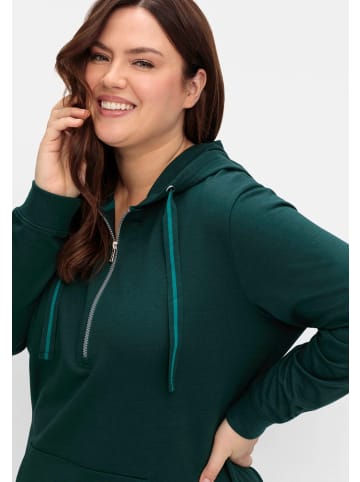 sheego Sweatkleid in tiefgrün