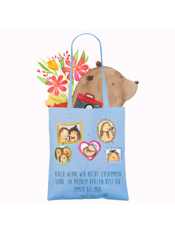 Mr. & Mrs. Panda Shopping Tasche Trennung von den Eltern mit Spruch in Sky Blue