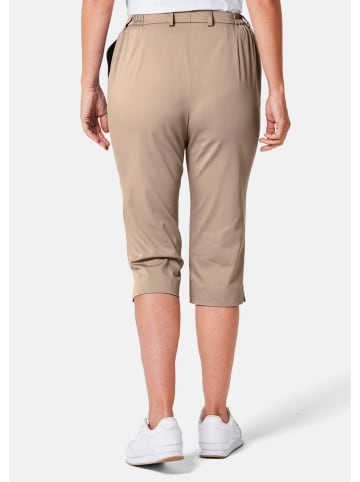 GOLDNER Sportive Capri-Hose aus trageangenehmen Satin in beige