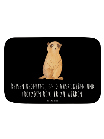 Mr. & Mrs. Panda Badematte Erdmännchen mit Spruch in Schwarz