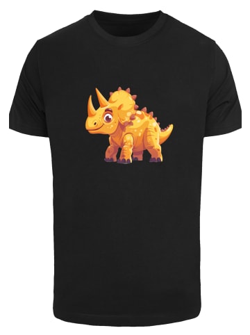F4NT4STIC T-Shirt Süßer Triceratops Dinosaurier in schwarz
