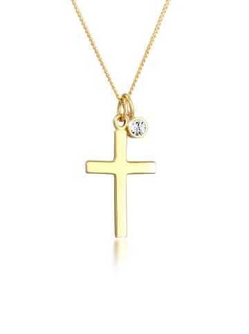 Elli Halskette 925 Sterling Silber Kreuz in Gold