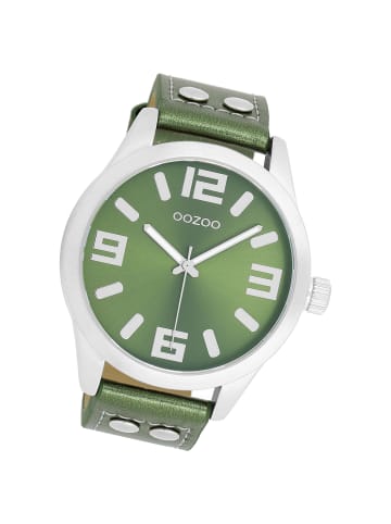 Oozoo Analog-Armbanduhr Oozoo Timepieces grün extra groß (ca. 46mm)