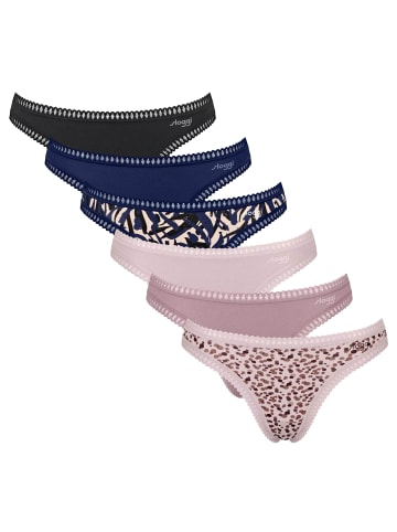 Sloggi String 6er Pack in Blau/Rosa