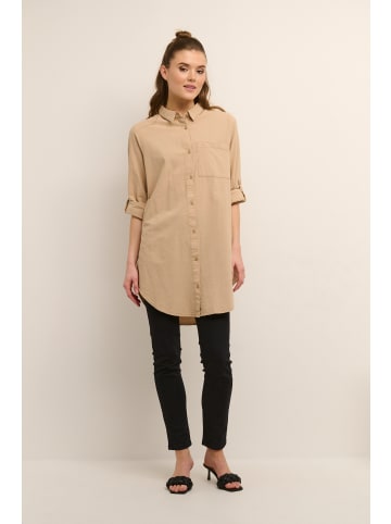 Kaffe Langarm - Hemd KAnaya Loose fit in Classic Sand