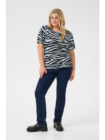 KAFFE curve Strickpullover KClizzy in Blue / Black graphic
