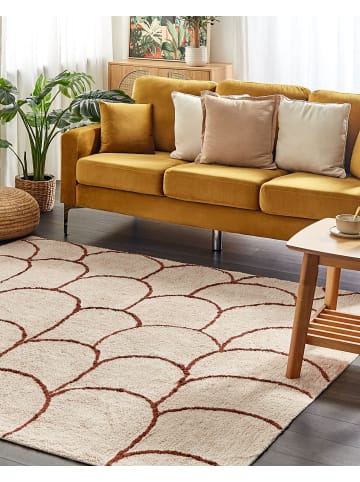 Beliani Kurzflor AVDAN in Beige/Braun - (W) 200 x (H) 1.3 x (L) 200 cm