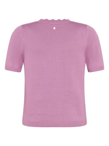 Zero  Kurzarmpullover mit Wellensaum in Smoky Grape