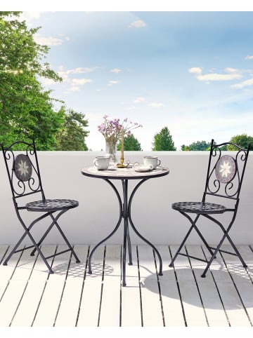 Beliani 2er-Set Gartenstuhl CARIATI in Schwarz