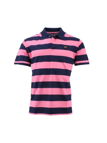 Paul & Shark Men´s Knitted Poloshirt in Pink gestr