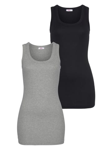 FLASHLIGHTS Tanktop in grau-meliert, schwarz