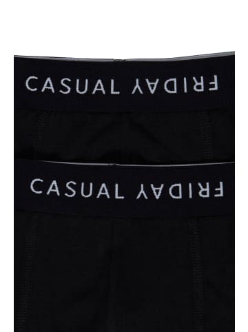 CASUAL FRIDAY 2-er Stück Pack Boxershorts Trunks Set Basic Unterwäsche NORH in Schwarz