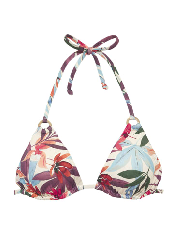 LASCANA Triangel-Bikini-Top in creme bedruckt