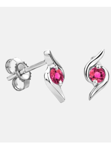 Diamant L'éternel Ohrringe aus 375 Weißgold mit Rubin