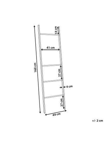 Beliani Handtuchständer MANAUS in Braun - (W) 44 x (H) 160 x (L) 4 cm