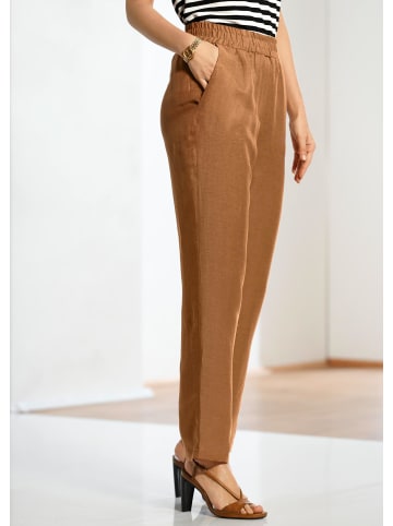 GOLDNER Leinenhose Louisa Luftige Leinenhose Louisa in nougat