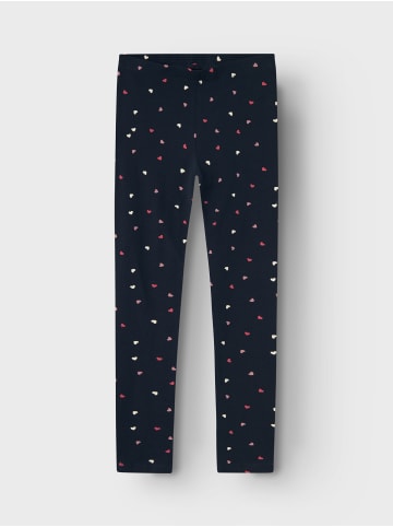 name it Leggings lang NKFVIVIAN AOP in dark sapphire/hearts