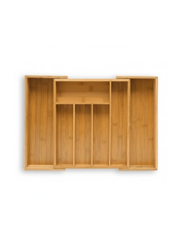 relaxdays Besteckkasten in Natur - (B)29 - 48 x (H)5 x (T)34 cm
